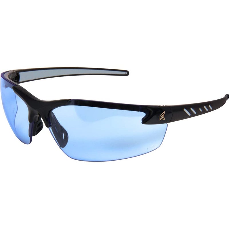 Edge DZ113VS-G2 Zorge G2 Wrap-Around Anti-Fog/Vapor Shield Safety Glasses, Anti-Scratch, Non-Slip, UV 400, Military Grade, ANSI/ISEA & MCEPS Compliant, 5.04" Wide, Black Frame/Light Blue Lens - Image 1